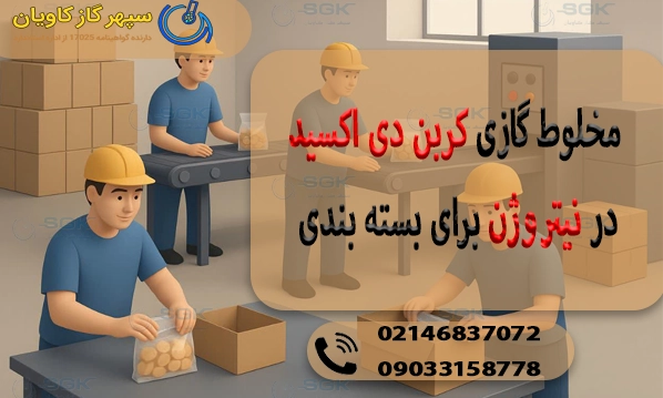 مخلوط گازی کربن دی اکسید در نیتروژن برای بسته بندی